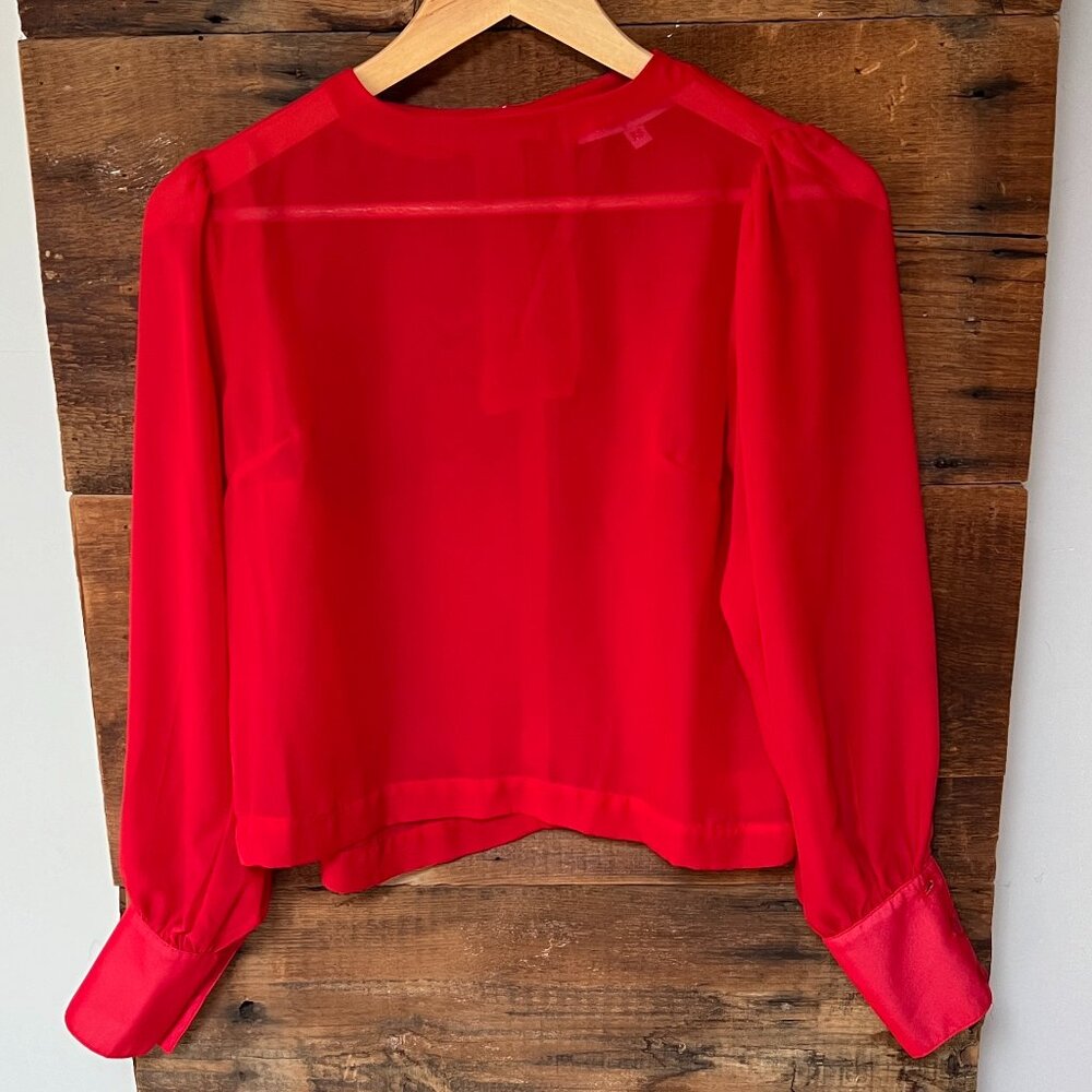 Tuesday Bassen Red Chiffon Blouse